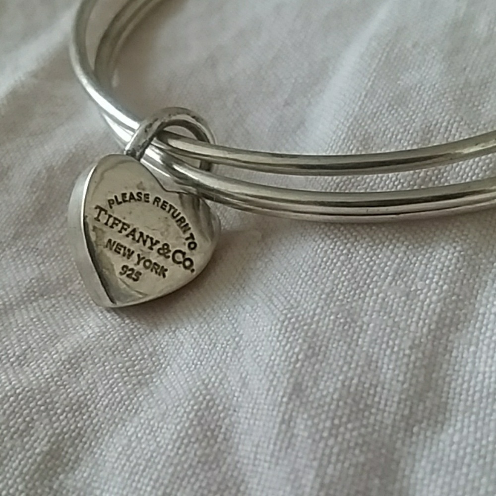 Tiffany's Sterling Silver Bangle with Heart Lock